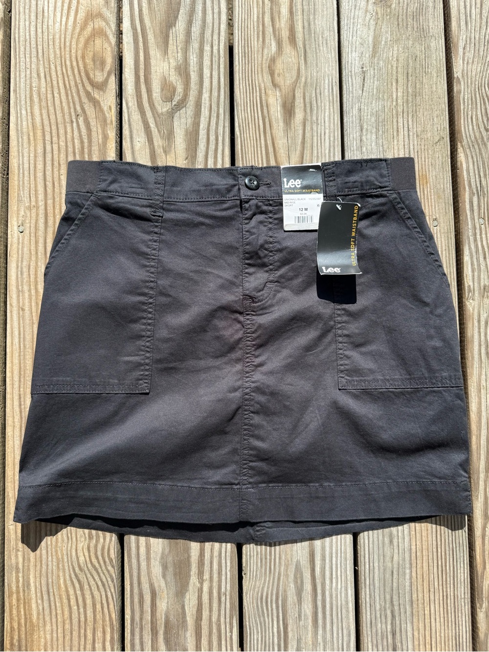 Lee Black Mid Rise Utility Skort